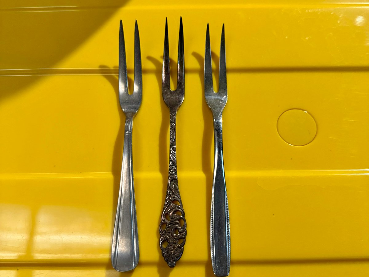 Oliebollenvorkjes plat set van 3