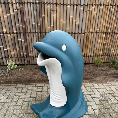 Afvalbak dolfijn attractie thematisering, foto 3
