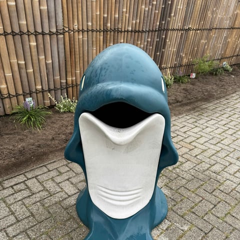 Afvalbak dolfijn attractie thematisering, foto 2