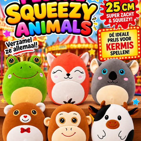 Partij pluche squeezy animals
