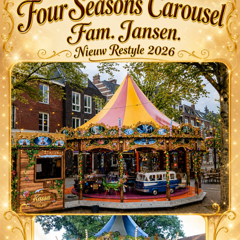 Nieuw Restyle 2026. Four Seasons Carousel. Fam. Jansen