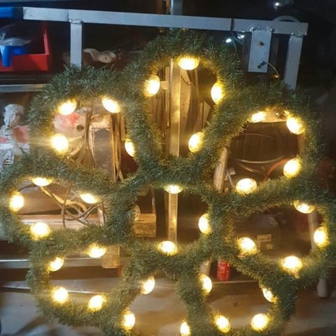Aluminium Kerst sterren met led verlichting